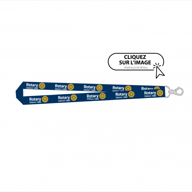 Tour de cou Rotary personnalisé (Mini de cde 250 pcs)