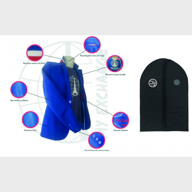 Blazer (veste) Rotary Youth Exchange + Housse personnalisée YEP