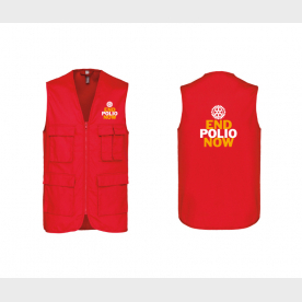 Gilet reporter multipoches End Polio Now - à partir de 10 pièces Disponible sous 10 jours