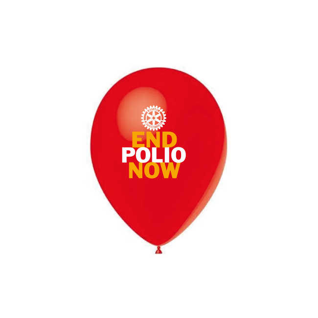Ballon End Polio Now - Pack de 100 pièces EN STOCK ! disponible sous quelques jours.