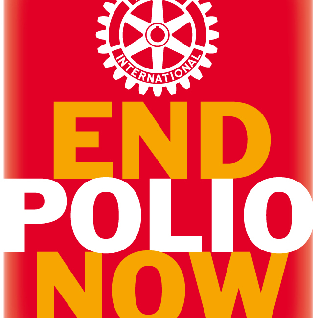 Insigne End Polio Now - pack de 50  pièces Dimension 1,5cm x 2cm.- En stock