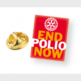 Insigne End Polio Now - pack de 100 pièces Dimension 1,5cm x 2cm.- En stock