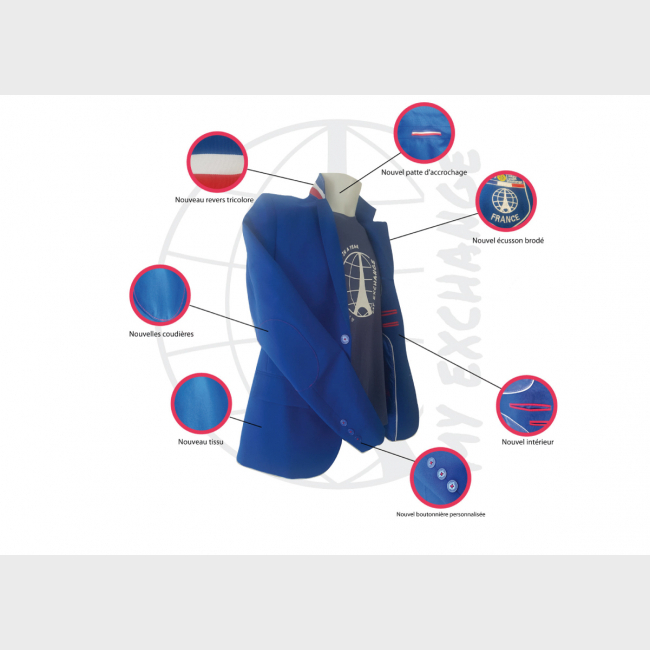 Blazer (veste) Rotary Youth Exchange + Housse personnalisée YEP