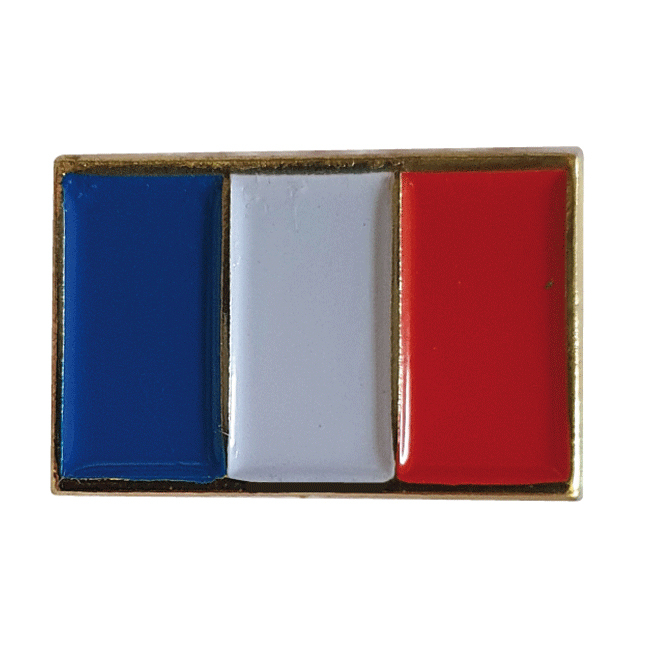 Insigne drapeau Bleu Blanc Rouge Dimensions 1.4cmx0,8cm- pack 50 Disponibles sous 4 semaines