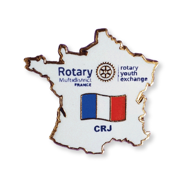 Insigne Rotary Youth Exchange France Dimension 2.2CMX2CM -Pack 100 pièces En stock